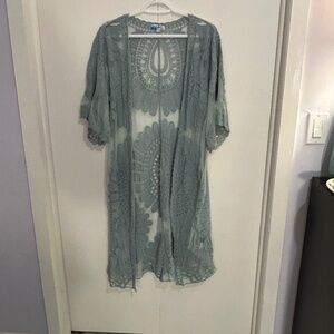 Rebellion Again Size Small Sheer Long Cover-Up/Kimono
